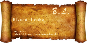 Blaser Lenke névjegykártya